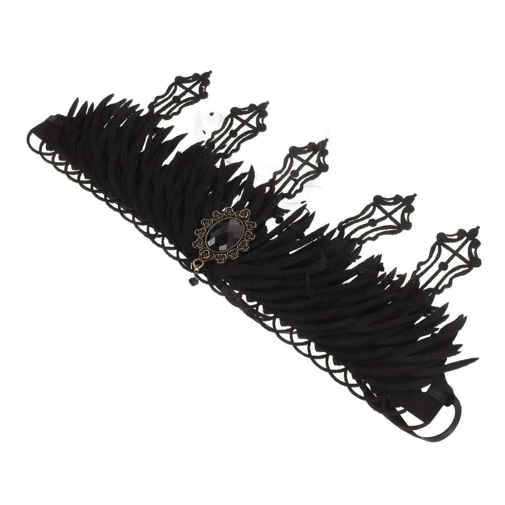 Beavorty 3-Piece Vintage Black Lace Gothic Tiaras for Women