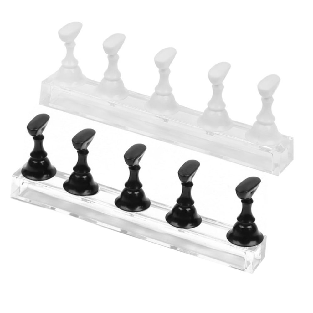 FRCOLOR 4-Piece Magnetic Nail Tip Holders with Acrylic Base