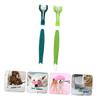 Triple-Head Dog Toothbrush for Oral Care, 2-Pack, Green view 4
