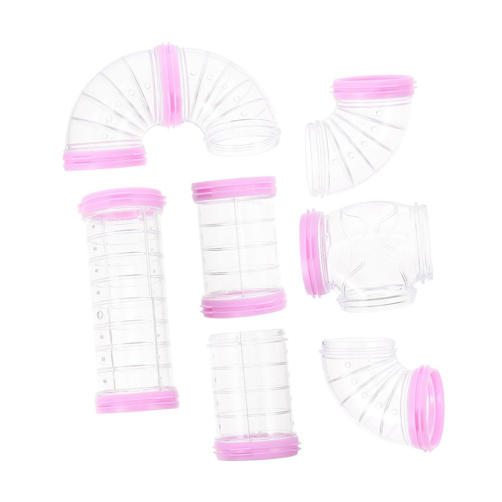 BESPORTBLE DIY Pink Plastic Hamster Maze with Reinforced Tunnel Exit