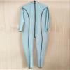 GAYLOP Latex Pants Latex Rubber Catsuit Zentai Bodysuit Jumpsuit with Breast Inflation, Sky Blue, S view 3