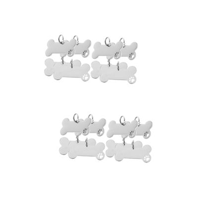 ORFOFE 8-Piece Stainless Steel Dog Tags, Waterproof Bone-Shaped, Personalized for Small and Medium Dogs