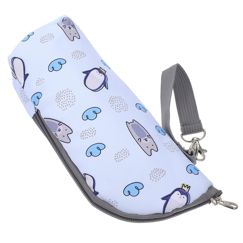 Hoement Oxford Fabric Insulated Baby Bottle Bag, Blue, Portable Travel Bottle Holder