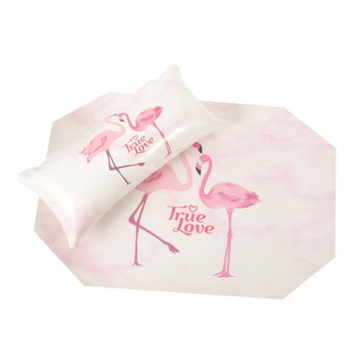 Pink Wrist Rest with Flamingo Pattern for Manicures, PU