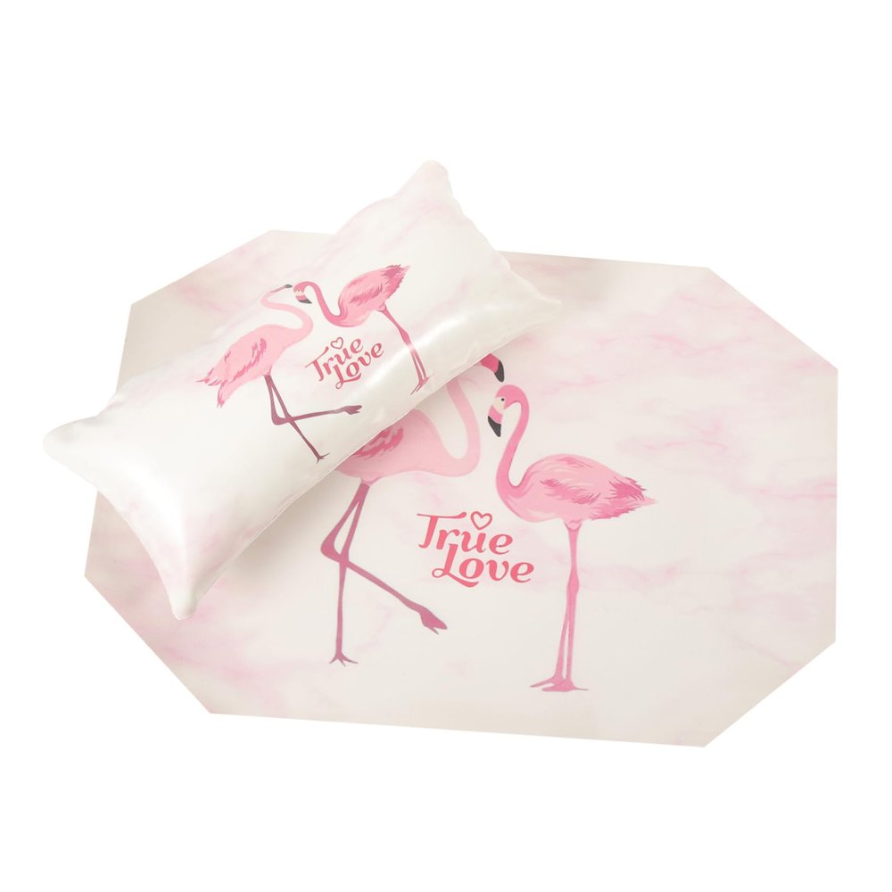Pink Wrist Rest with Flamingo Pattern for Manicures, PU