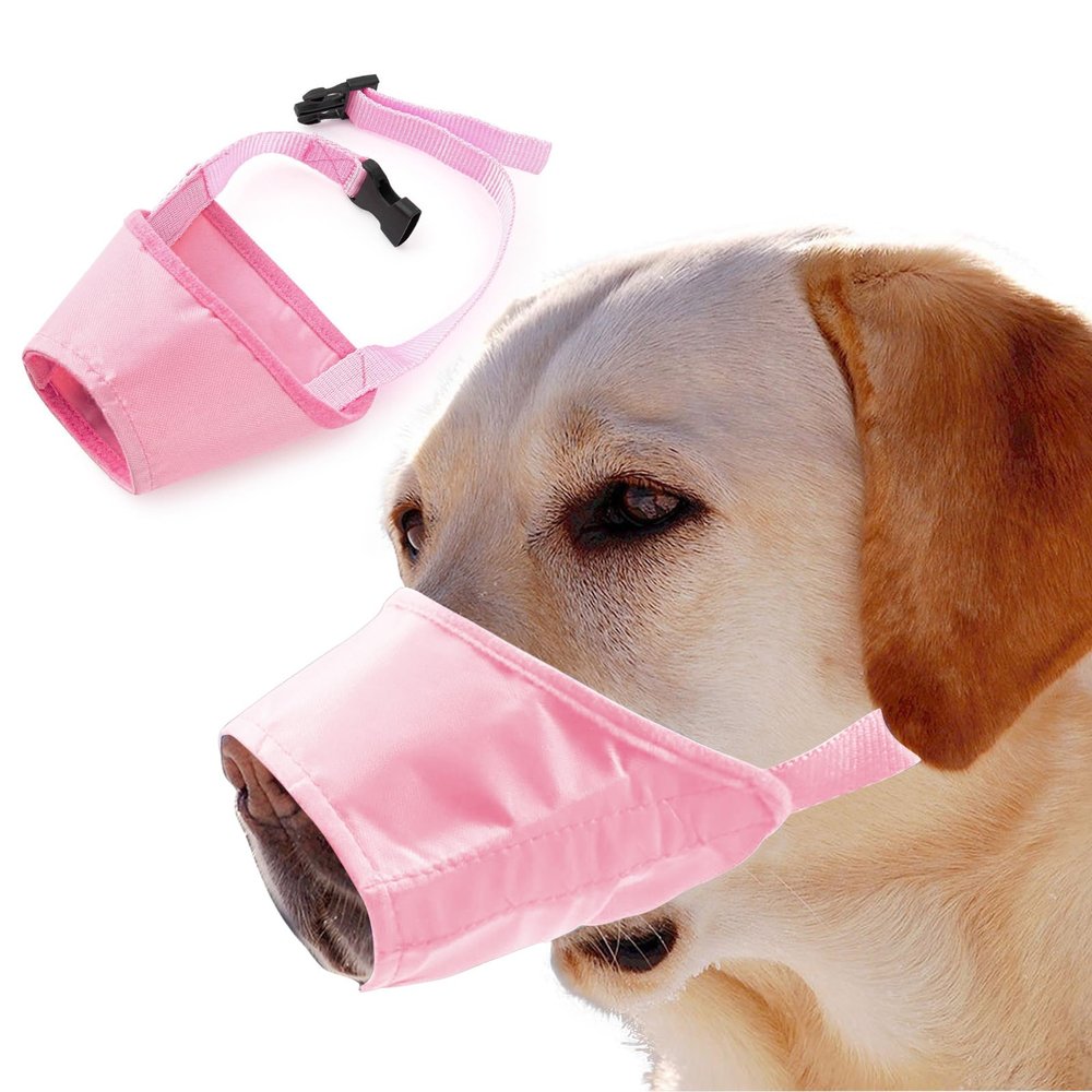 PETCUTE Dog Muzzle, Breathable Safety Muzzle with Adjustable Strap for Small, Medium & Large Dogs, Helps Prevent Biting, Chewing and Barking