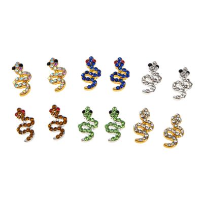 12-Piece Alloy Snake Nail Charms for Acrylic Nails
