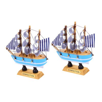 Wooden Sailboat Cake Decoration for Graduation
