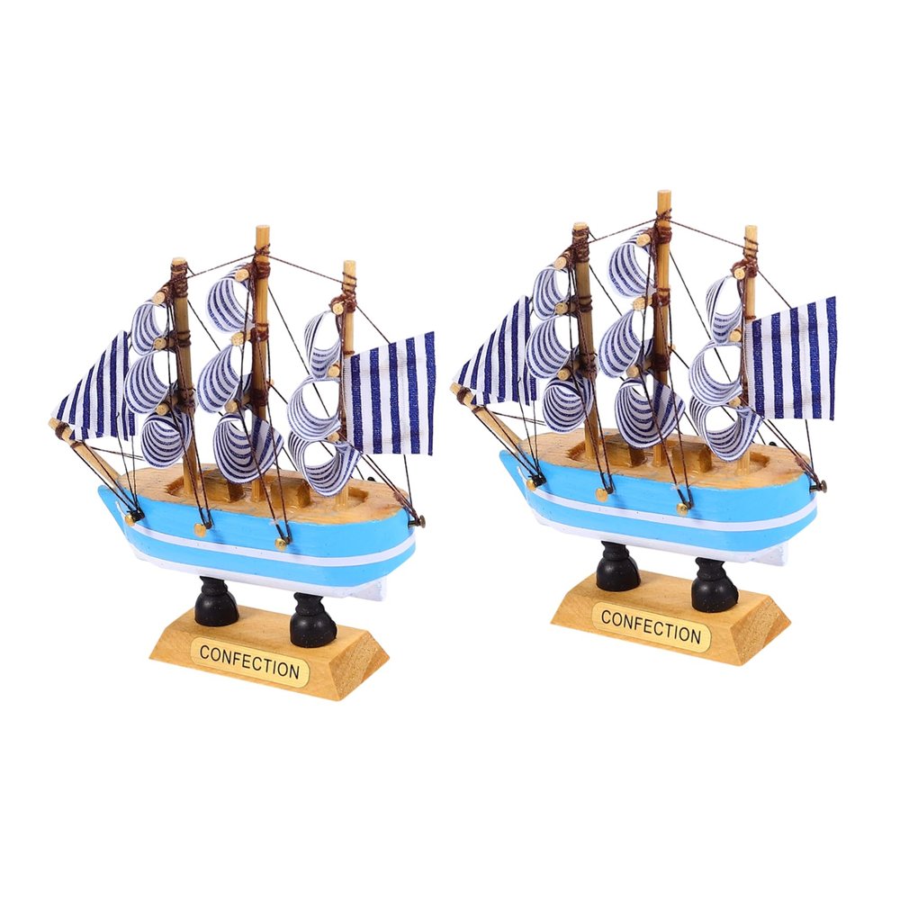 Wooden Sailboat Cake Decoration for Graduation