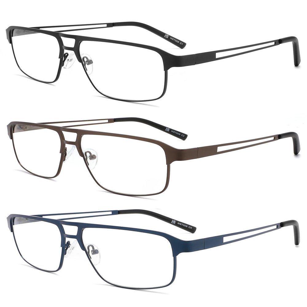 MODFANS 3-Pack Men's Blue-Light-Filtering Reading Glasses
