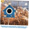 Blue Hanging Wooden Birdhouse with Durable Cord view 4