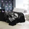 Fleece Sherpa Blanket 180 x 200 cm, Black Smoke Skull view 3