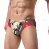Men's Briefs, Christmas Cat Print, Triangle Bikini Underwear, Printed, Breathable, Christmas Alpacas 5, XL view 2