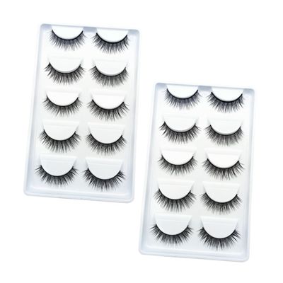PLAFOPE 10 Pairs of Realistic Synthetic-Fiber False Eyelashes