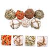 VILLFUL 7-Piece Woven Straw and Rattan Toy Set for Pets, Chew Toys for Parrots, Straw Balls for Training and Enrichment view 3