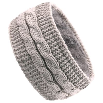 Wool Winter Headband, Wide Knitted Design, Stretchy