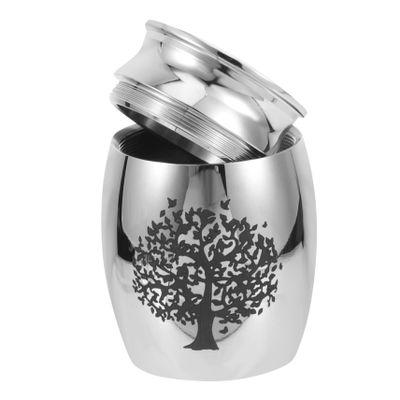BCOATH Small Stainless Steel Pet Urn for Cat Ashes with Waterproof Lid