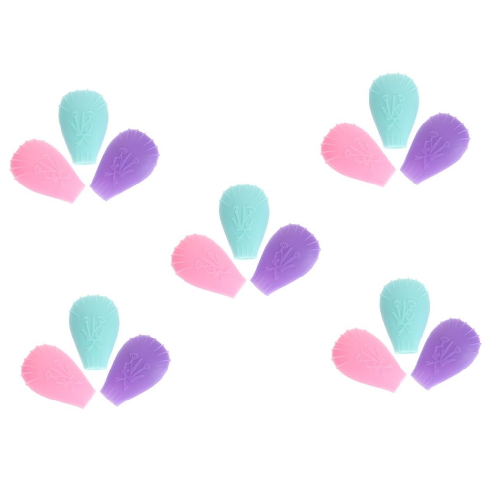HONMEET 15-Piece Silicone Makeup Brush Protective Covers, Mint Green