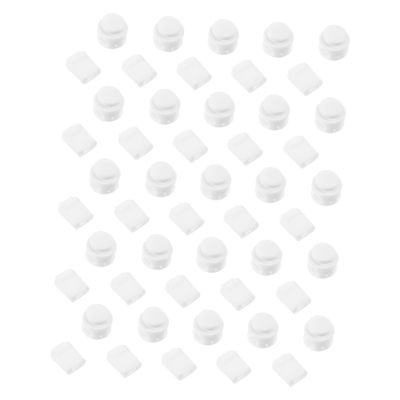 Shoelace End Caps, 50 Pieces, White ABS Plastic