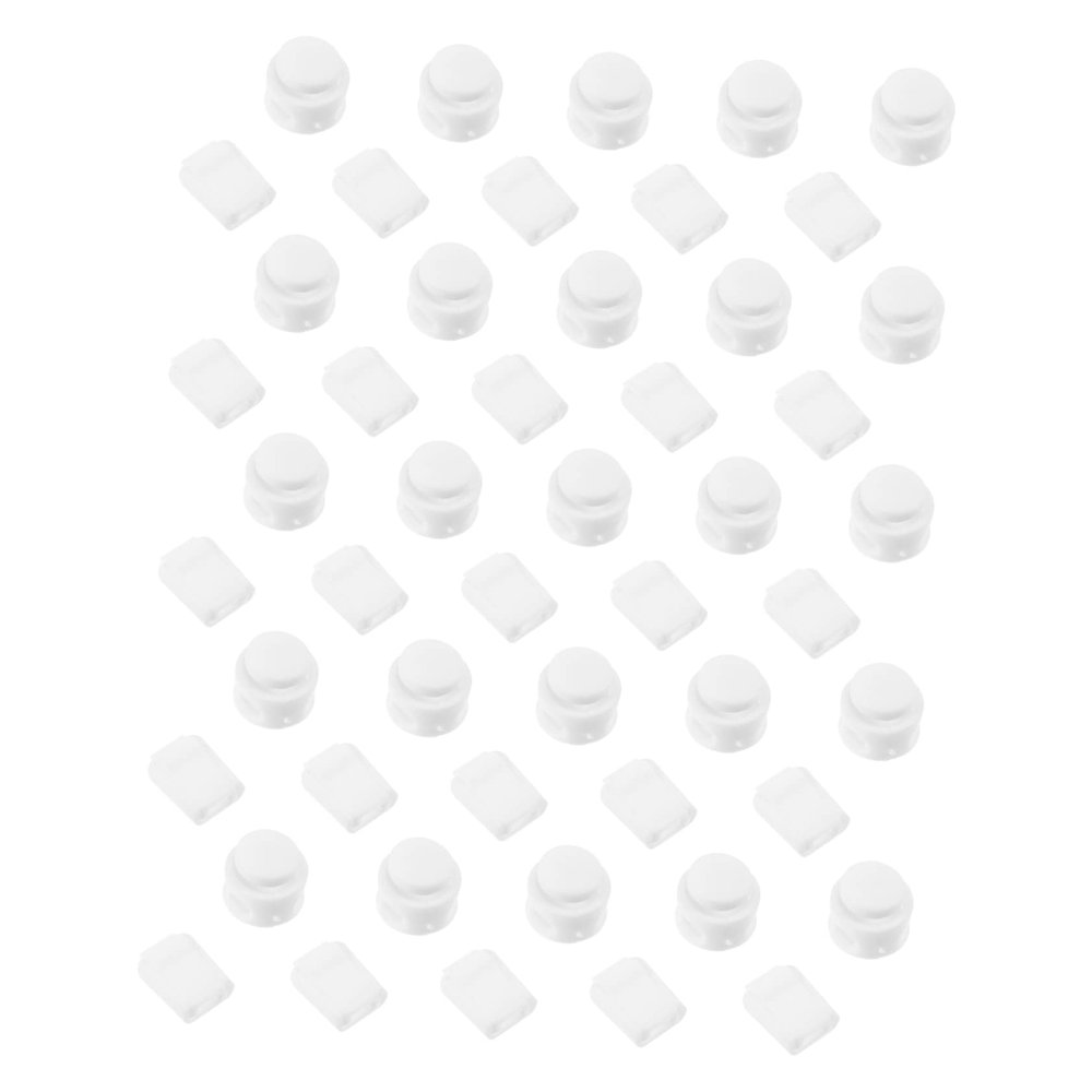 Shoelace End Caps, 50 Pieces, White ABS Plastic