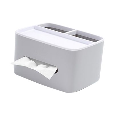 Beatifufu Double-Layer Tissue Box with Holder, 2 Compartments and Tray