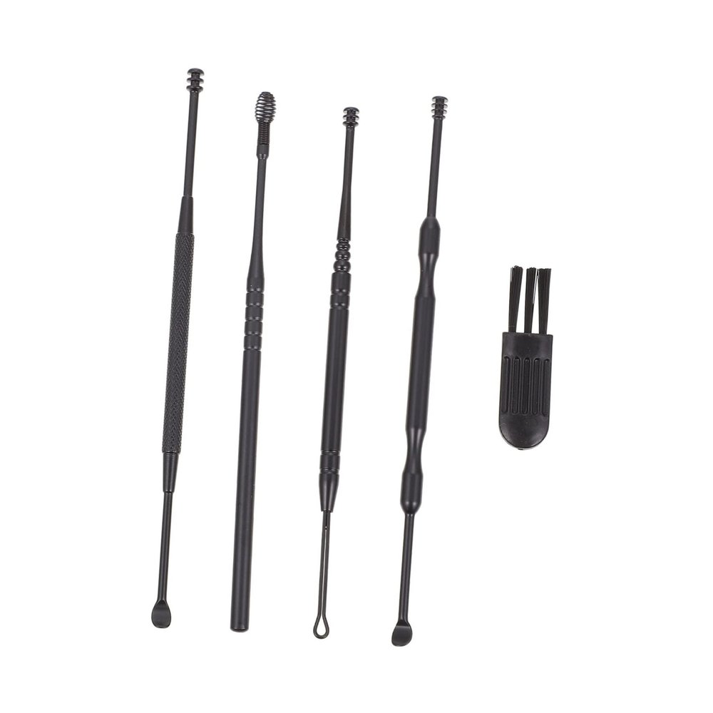 Anneome Stainless Steel Earwax Removal Tool Set with 360° Spiral and Non-Slip Grip