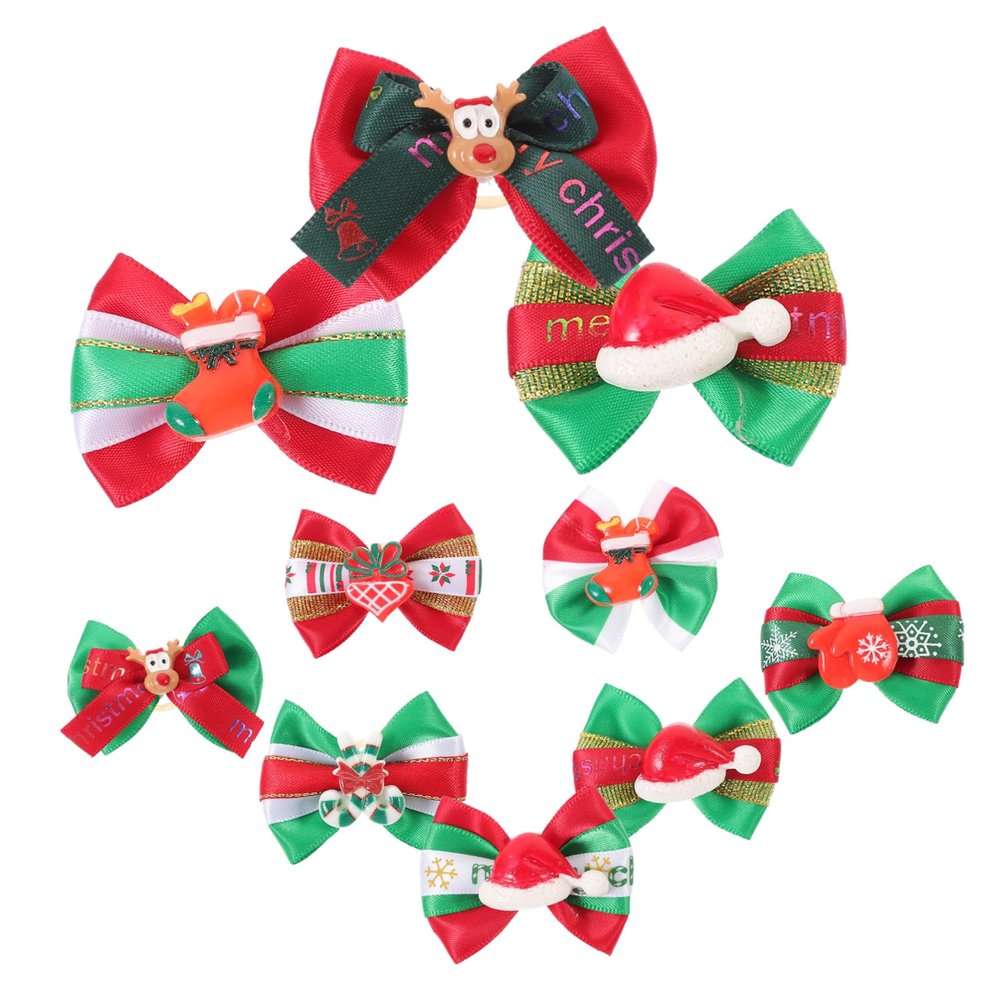 HANABASS 10-Piece Dog Bow Knot Hair Accessories