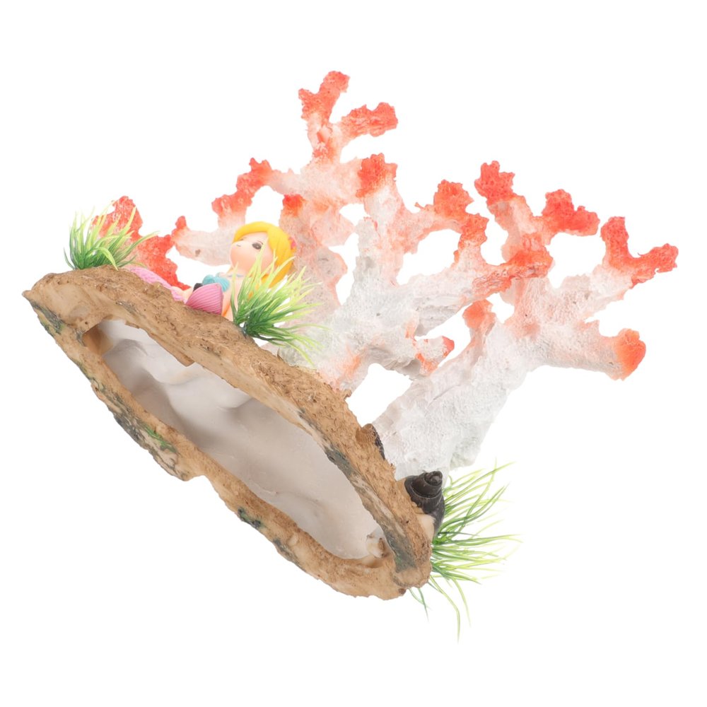 BCOATH Mermaid Coral Statue Aquarium Decoration