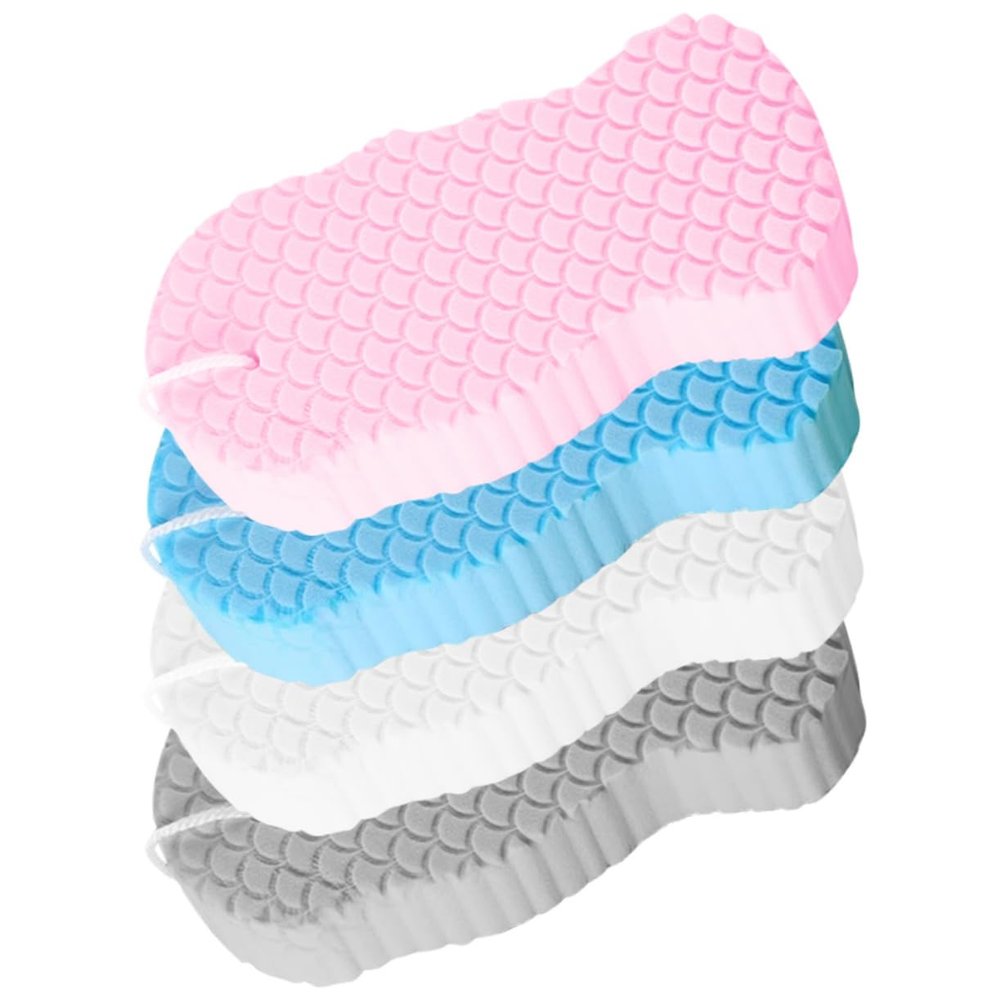 WOONEKY 4-Piece Baby Bath Sponge Set for Newborns