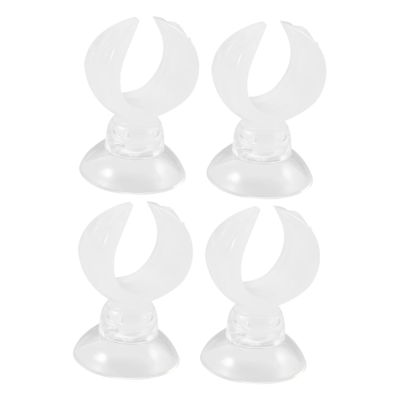 Parliky Aquarium Suction Cup Clips, 4-Pack, Adjustable Plastic Hose Clamps with Release Clips