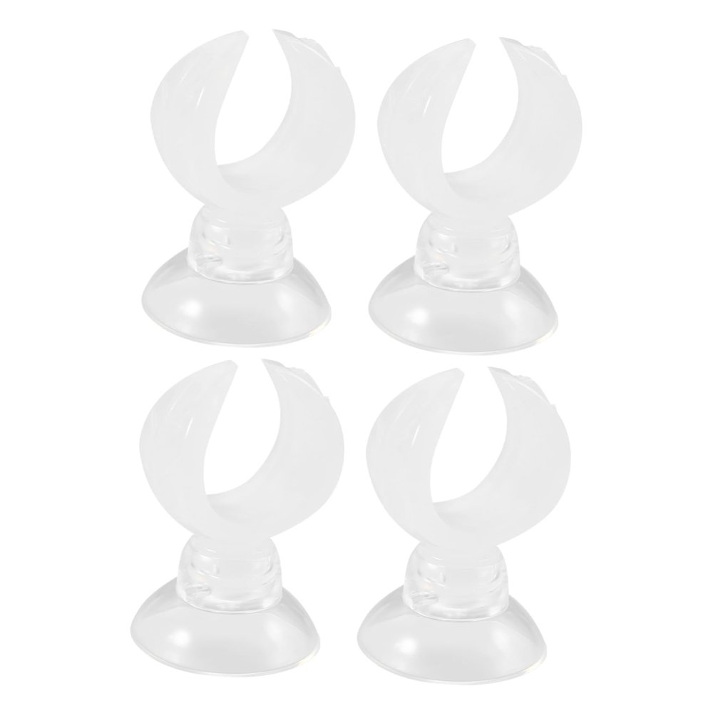 Parliky Aquarium Suction Cup Clips, 4-Pack, Adjustable Plastic Hose Clamps with Release Clips