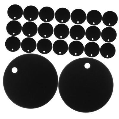 HAPINARY 75-Piece Black Round Aluminum Alloy Dog Tags, Blank ID Tags for Engraving