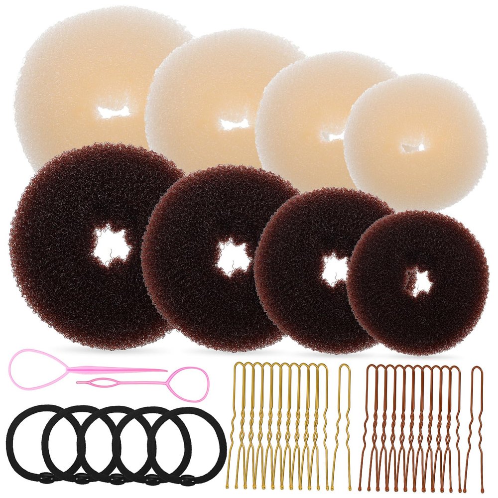HONMEET Hair Bun Maker Set with Donut, Hairpins and Hair Ties