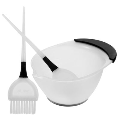 HAPINARY 3-Piece Hair Dye Brush and Bowl Set, White Bowl and Brush