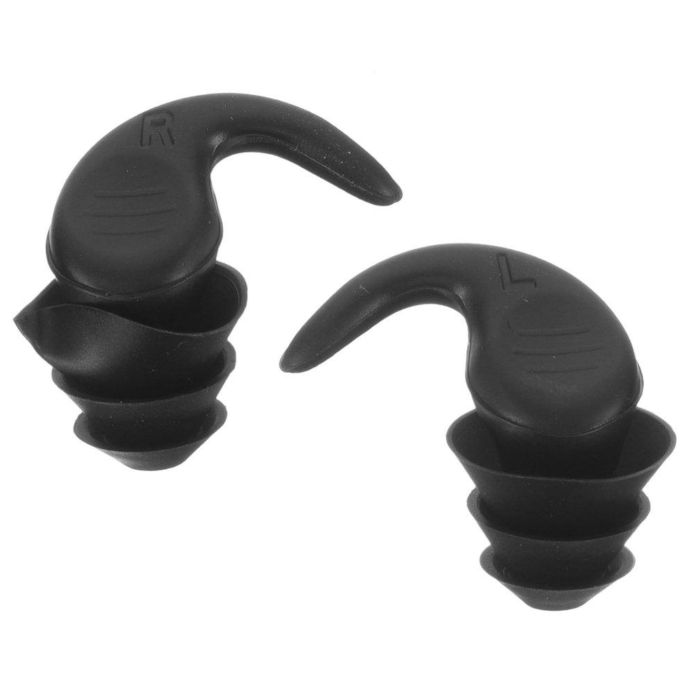 Soundproof Silicone Earplugs, 1 Pair with Case, Black
