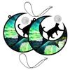 Acrylic Cat Moon Hanging Ornaments, 2-Piece Set for Garden and Window Decor view 1
