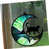 Acrylic Cat Moon Hanging Ornaments, 2-Piece Set for Garden and Window Decor view 3