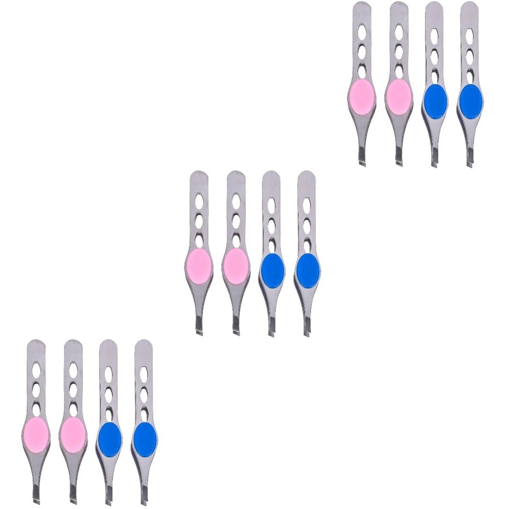 HAPINARY 3-Sets Eyebrow Beauty Tool Set, Precision Tweezers, 4 Pieces per Set