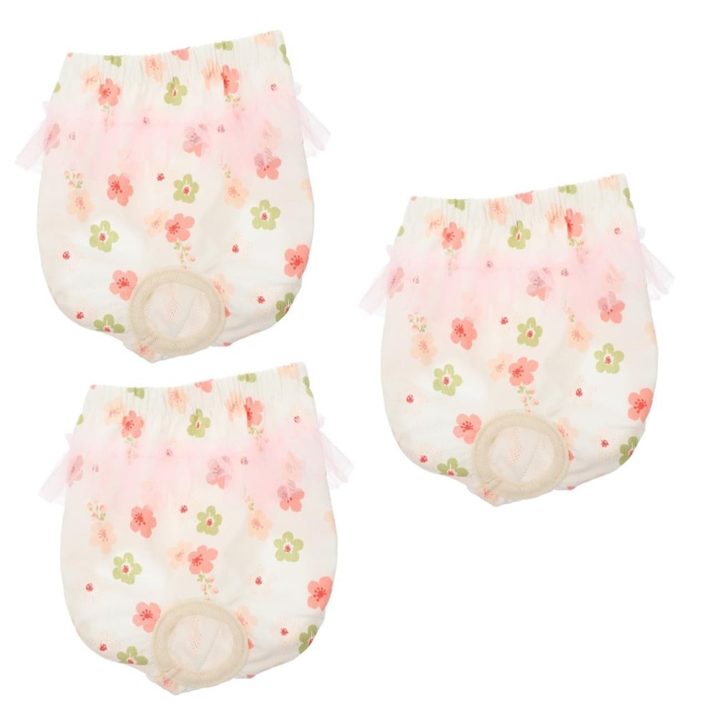 HANABASS 3-Pack Reusable Washable Dog Diapers for Female Dogs, XS