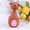 Parliky 3-Piece Latex Squeaky Cartoon Dog Toy Set, Brown view 3