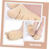 ORFOFE Invisible Five-Toe Cotton No-Show Socks, 2 Pairs, Black view 4