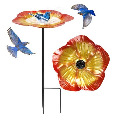 Freestanding Bird Bath with Stand, Frost-Resistant, Gold