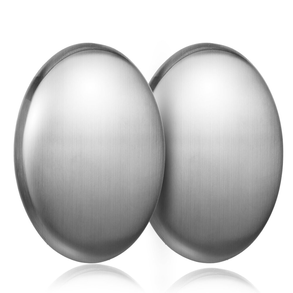 JIEYAO 2-Pack Brushed Stainless Steel Odor-Removing Soap Bars