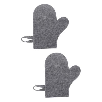 HAPINARY 2-Piece Felt Sauna Gloves with Hanging Loop