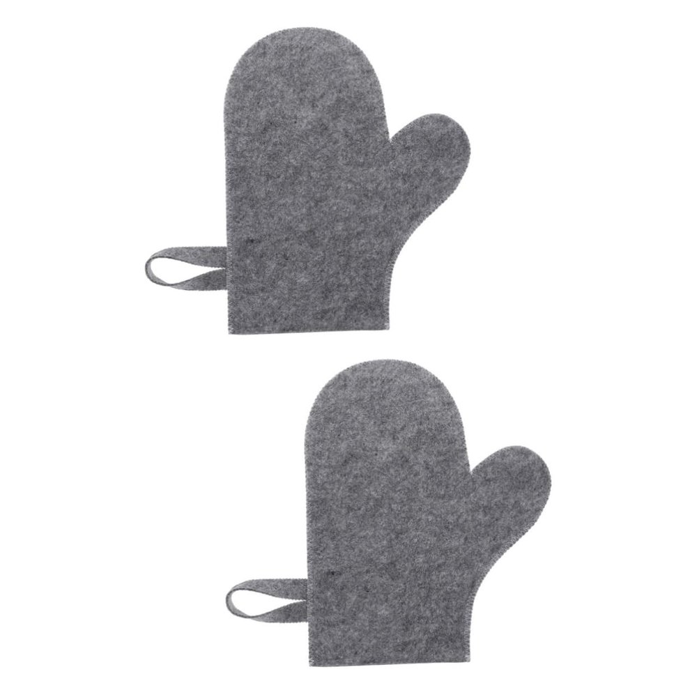 HAPINARY 2-Piece Felt Sauna Gloves with Hanging Loop