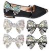 DEARMAMY 4-Piece Rhinestone Bow Shoe Clips, White and Black view 1