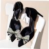 DEARMAMY 4-Piece Rhinestone Bow Shoe Clips, White and Black view 4