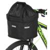 CiCixixi Front Bike Dog Basket with Reflective Strips, Foldable and Breathable, for Small Dogs, Black view 3