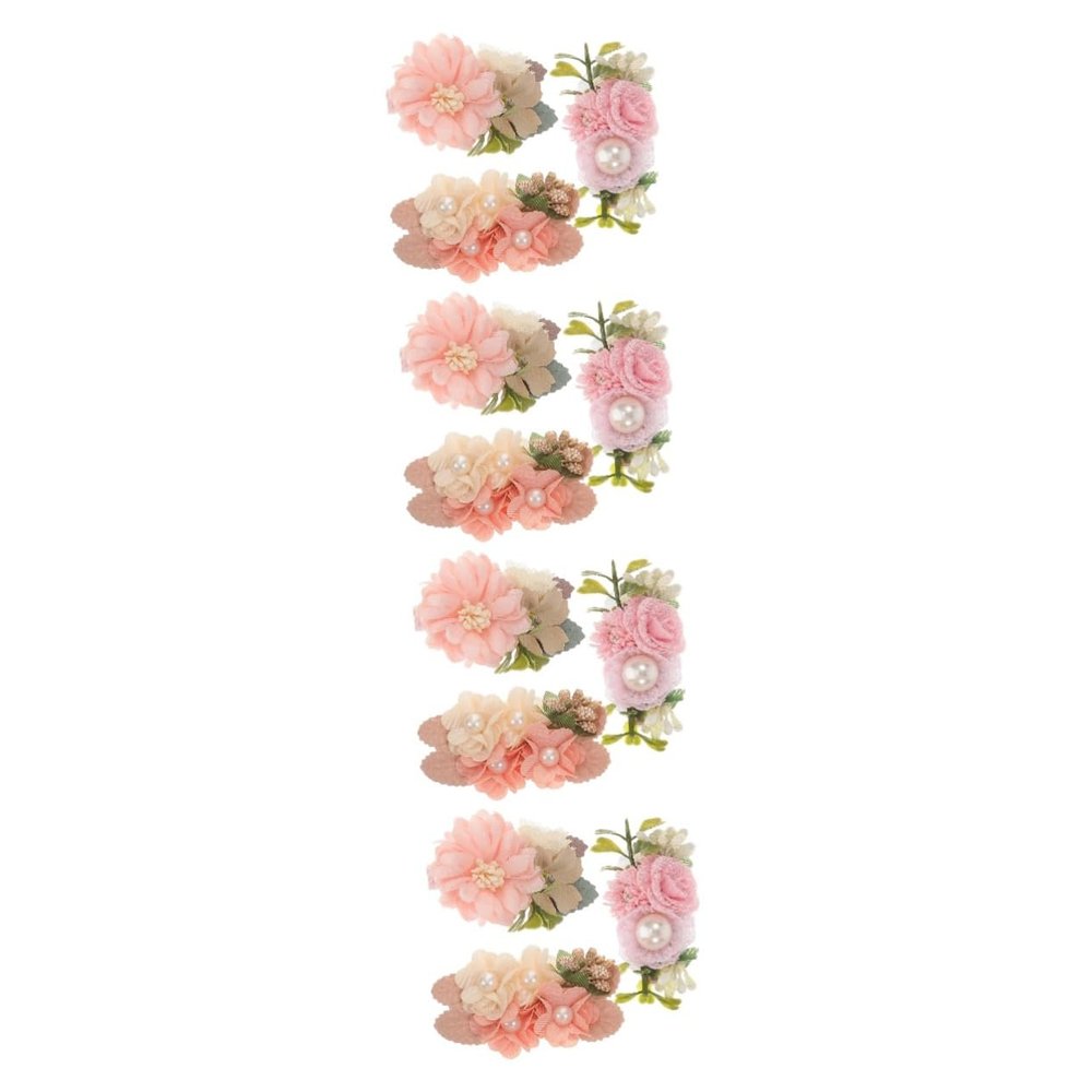 ibasenice 12-Piece Flower Hair Clips for Girls with Faux Pearls