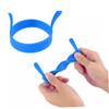 6-Piece Round Silicone Fried Egg Molds with Handles, Blue view 1